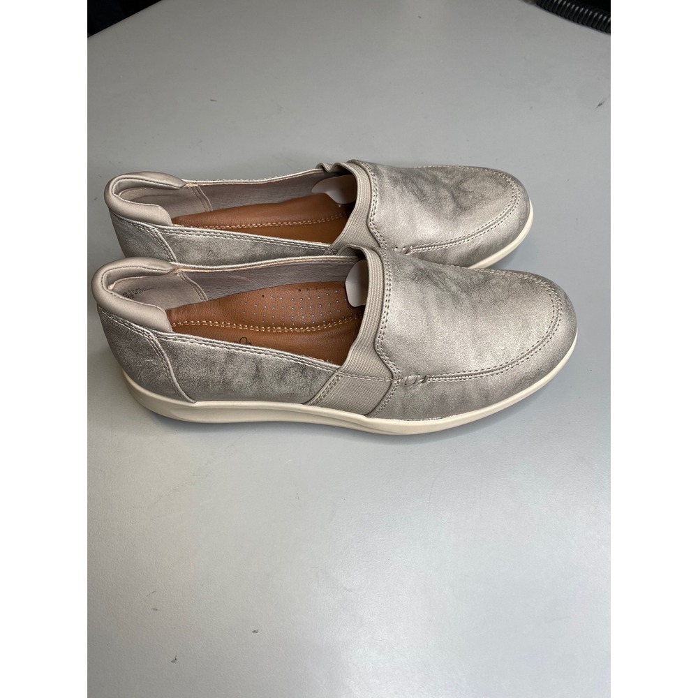 Baretraps Jilian Womens 6.5 M Metallic Pewter Slip On Loafers Sneakers